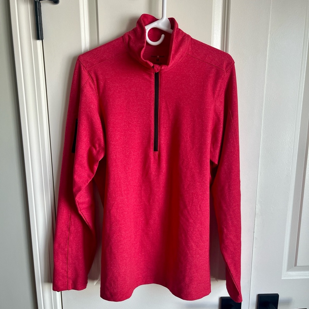 Men’s Reebok CrossFit Red Long Sleeve 1/4 Zip Shirt Size Medium